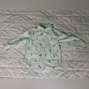 Janie and Jack Mint Green Bunny Print Shirt